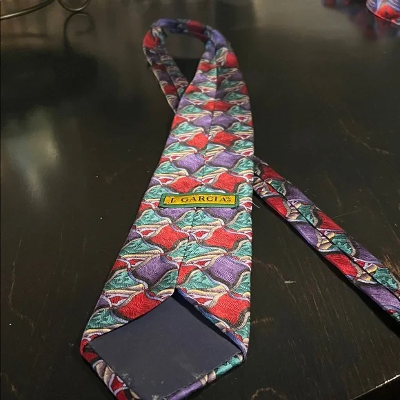 Vintage J. Garcia Multicolor Geometric Tie - Picture 4 of 4